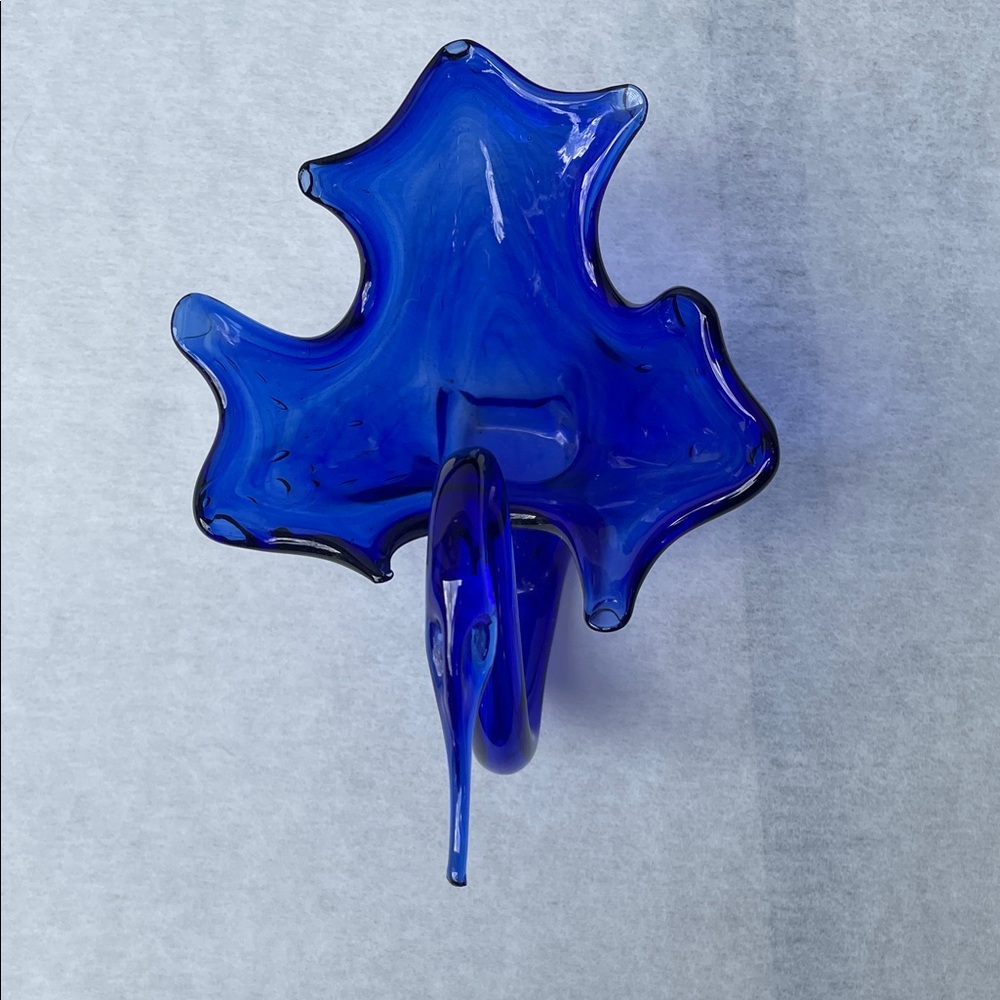 Artisan Cobalt Glass Swan Figurine - Picture 2 of 5